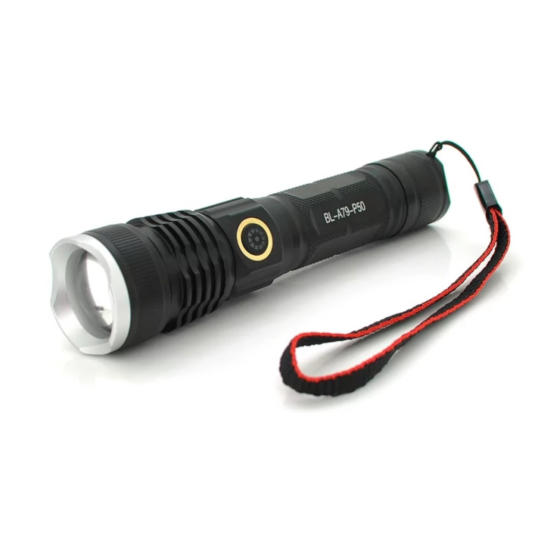 Ліхтарик-ручний АКБ 18650,4800 mAh,діод P50,TYPE-C,довж.-14см,метал. корп."X-Balong" BL-A79-P50