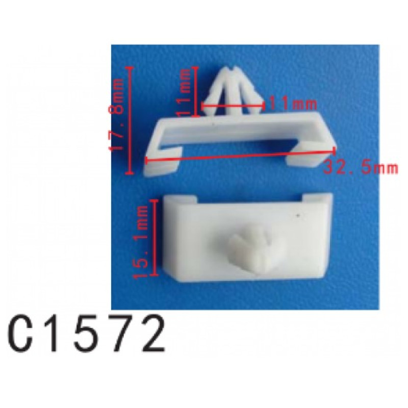 Кліпси C1572  Кріплення  молдингів VW (330-853-858, 330853858, 12109) ( уп. 100 шт.)