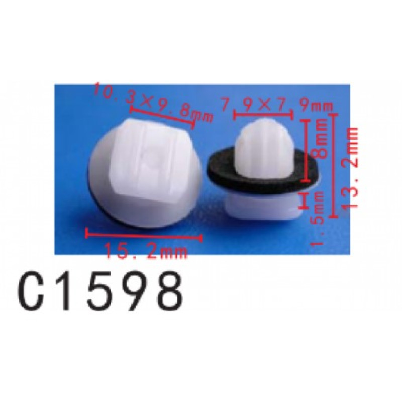 Кліпси C1598 обшивка дверей,молдингTOYOTA,LEXUS,NISSAN,DAIHATSU,SCION(7539233010,90467-08225)(уп.100 Кліпси C1598 обшивка дверей,молдингTOYOTA,LEXUS,NISSAN,DAIHATSU,SCION(7539233010,90467-08225)(уп.100