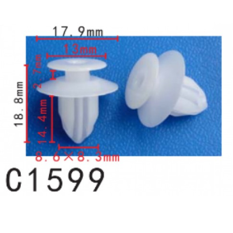 Кліпси C1599 обшивка дверей,молдинг TOYOTA,HONDA, LEXUS(7586730130,75867-30130,75867-52020)( уп.100 Кліпси C1599 обшивка дверей,молдинг TOYOTA,HONDA, LEXUS(7586730130,75867-30130,75867-52020)( уп.100