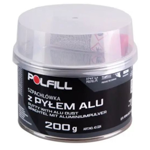 Шпатлівка з алюмінієм 200g "Polfill" з затверджувачем 43224