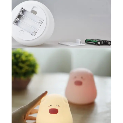 Нічник Mini Pig Silicone 3 режими 5 кольорів (на батарейках)