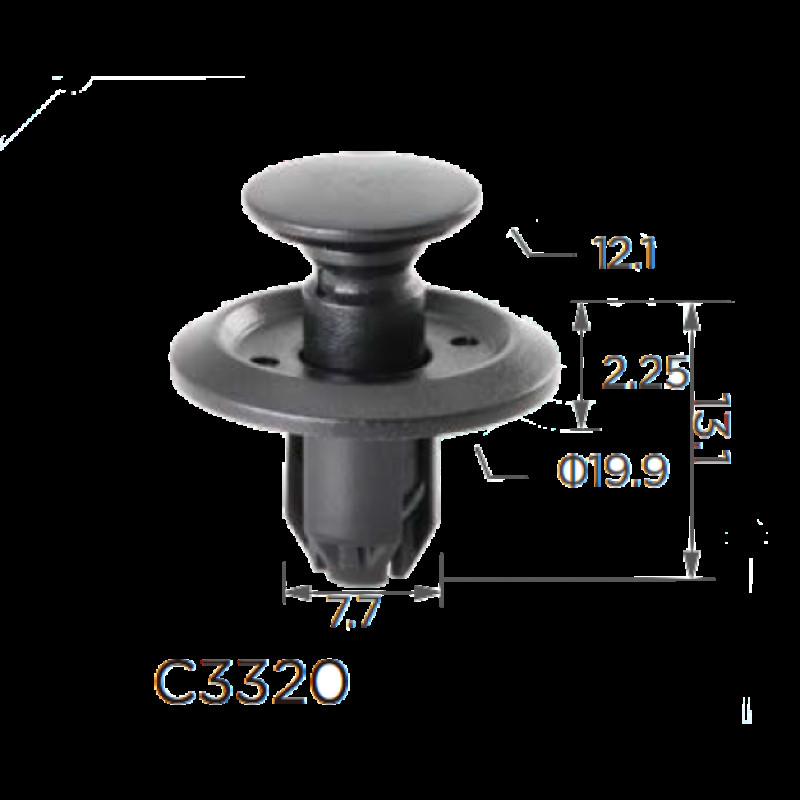 Кліпси C3320 розпірна с фіксацією Nissan 0155303753 Mitsubishi MU488006 (100шт) Кліпси C3320 розпірна с фіксацією Nissan 0155303753 Mitsubishi MU488006 (100шт)