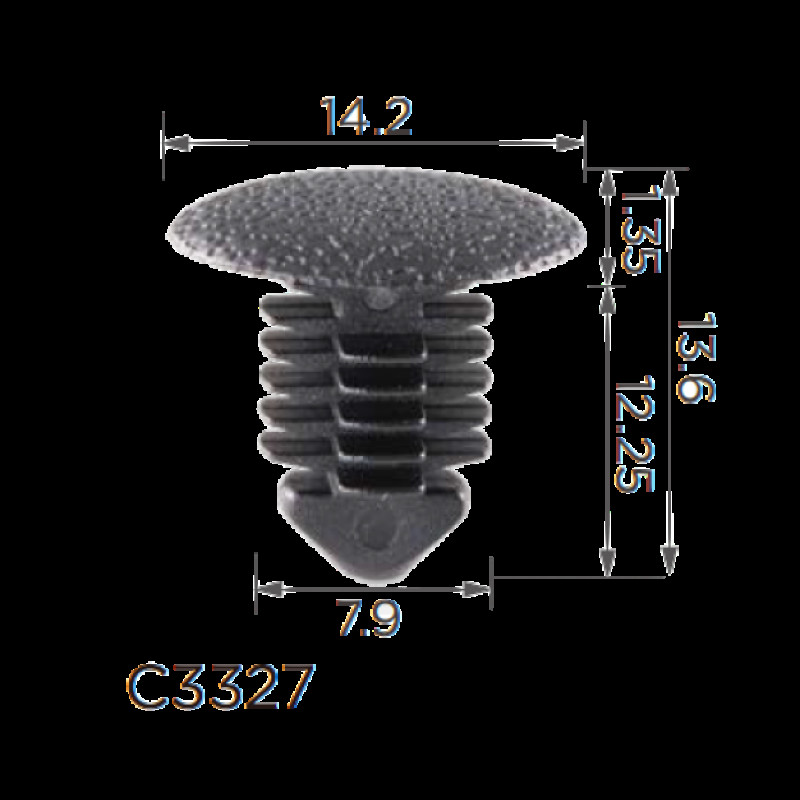Кліпси C3327  Mercedes A0009912895 багажника Opel 2344879 90152926 (уп.100шт)