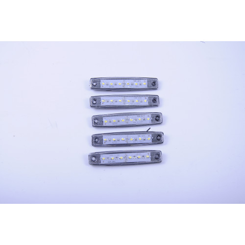 Габарит - білий - 100х20мм - 12/24V Led 6 діодів - "Thoc Auto" ТН-610 (5шт/уп.)