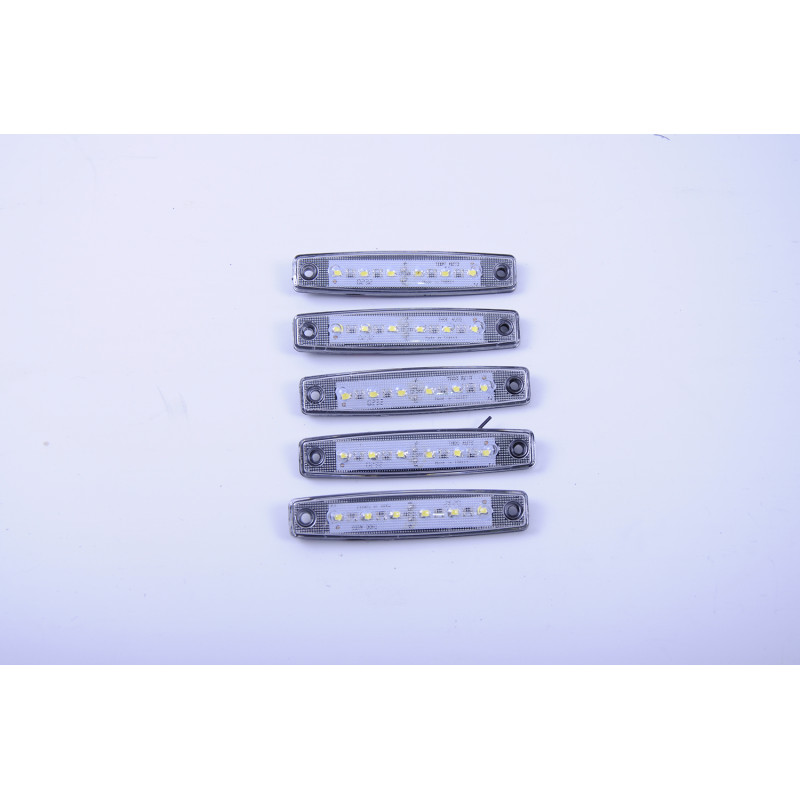 Габарит - білий - 100х20мм - 12/24V Led 6 діодів - "Thoc Auto" ТН-610 (5шт/уп.)
