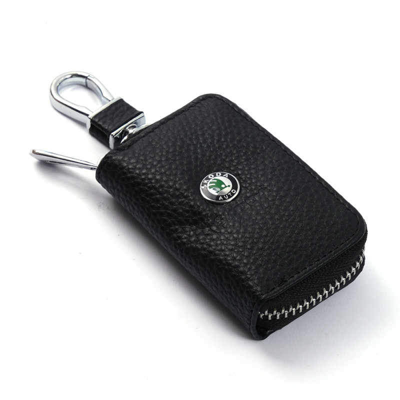 Чохол для ключів з карабіном Skoda (Шкіра) 2869 Чохол для ключів з карабіном Skoda (Шкіра) 2869