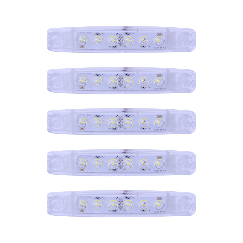 Габарит - білий -  90х15мм - 12/24V Led 6 діодів - "MRT-48" (уп.5шт)