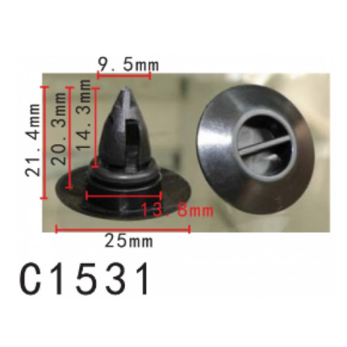 Кліпси C1531 молдингу порогів BMW, MINI, VW (51777171003, 10765) ( уп. 100 шт.) Кліпси C1531 молдингу порогів BMW, MINI, VW (51777171003, 10765) ( уп. 100 шт.)