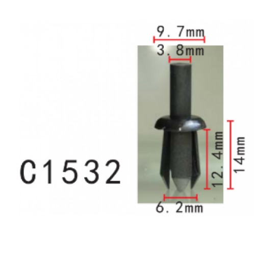 Фіксатор C1532 натискний/розпірний BMW (51467002606, 11900) ( уп. 100 шт.) Фіксатор C1532 натискний/розпірний BMW (51467002606, 11900) ( уп. 100 шт.)