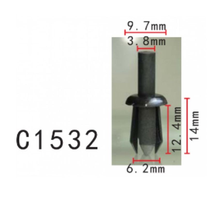 Фіксатор C1532 натискний/розпірний BMW (51467002606, 11900) ( уп. 100 шт.) Фіксатор C1532 натискний/розпірний BMW (51467002606, 11900) ( уп. 100 шт.)