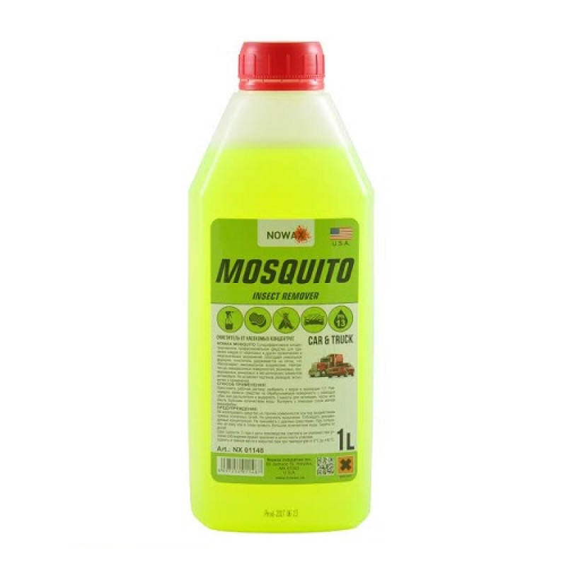 Очищувач скла від мошки 1L "Nowax" NX01148 Mosquito концентрат 1:7