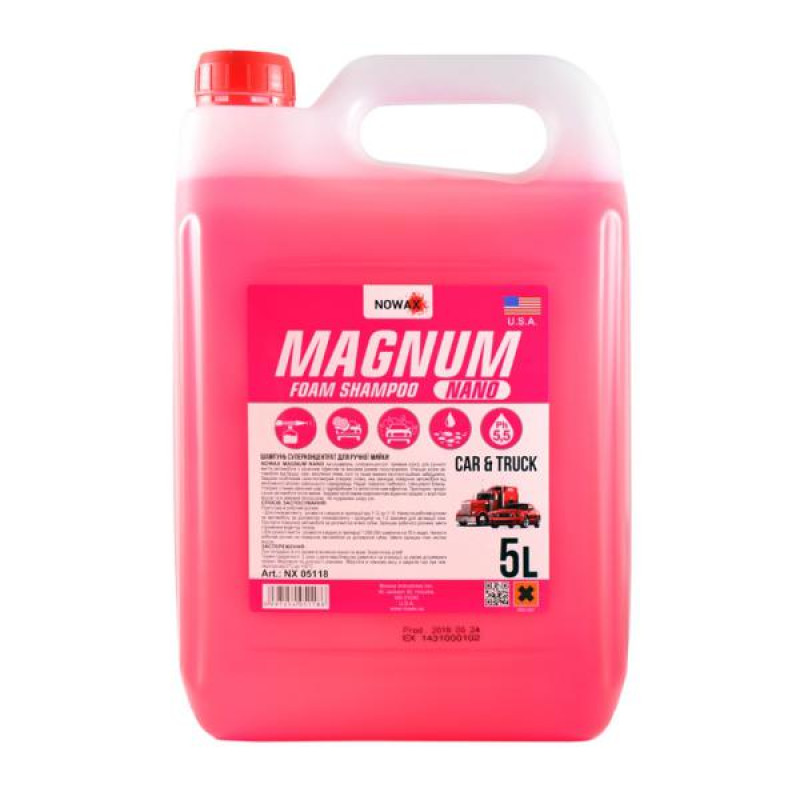 Шампунь 5L Нано для ручного миття "Nowax" Magnum Nano Foam Shampoo суперконцентрат