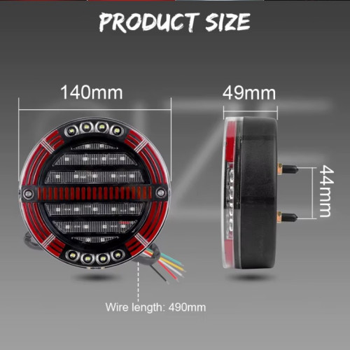 Задній ліхтар Круглий 12/24V (Ø-140мм.Н-49мм) 30 Led стоп/габарит/поворот DQTL-246 (1шт/уп)