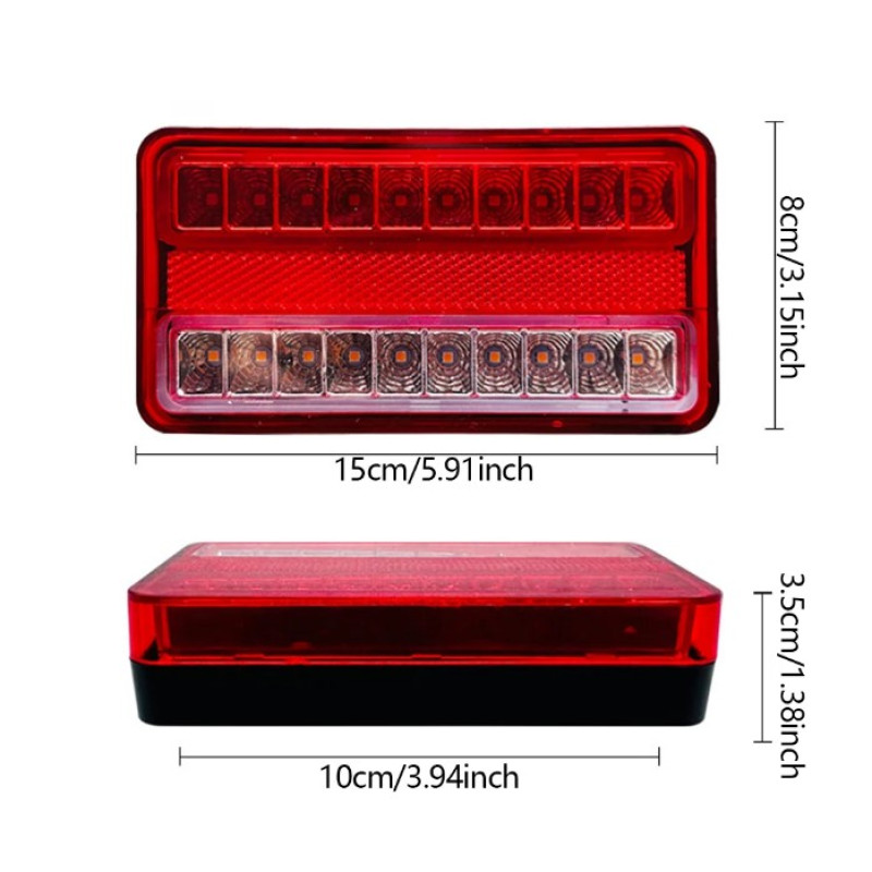 Задній ліхтар прямокутний 12V (150*80*35мм) ST-J1580 габарит/поворот 4 639 (2шт/уп)
