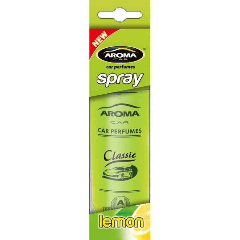 Освіжувач спрей 50ml - "Aroma" - Car Spray Classic - Lemon (Лимон) Освіжувач спрей 50ml - "Aroma" - Car Spray Classic - Lemon (Лимон)