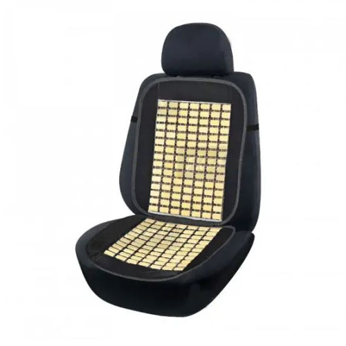 Накидка на сидіння масажер чорна тканина+ плоска кісточка 44 х 94см Elegant MAX 100 660