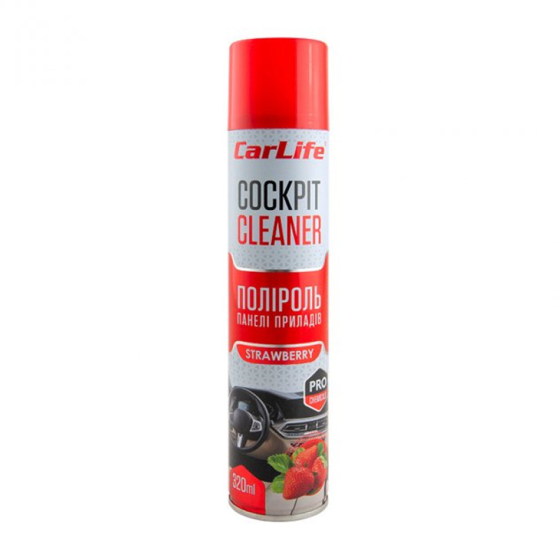 Поліроль торпеди спрей 320ml "Carlife" Cockpit Полуниця CF324 (24шт/уп)