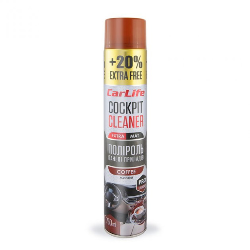 Поліроль торпеди спрей 750ml "Carlife" EXTRA MAT Кава CF776 (24шт/ящ)