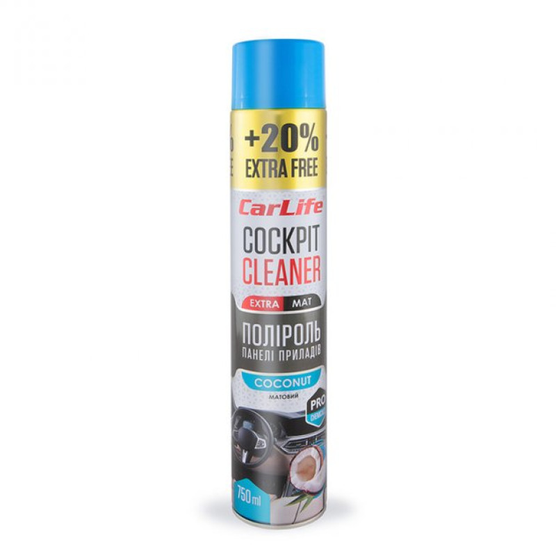 Поліроль торпеди спрей 750ml "Carlife" EXTRA MAT Кокос CF777 (24шт/ящ)