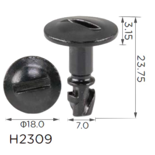 Гвинт H2309 із швидкою фіксацією VW, AUDI, SEAT, SKODA, BMW (8D0805121B, 19986)( уп. 100 шт.)
