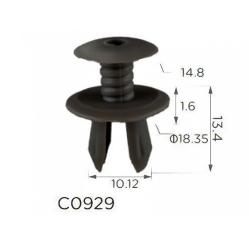Кліпси C0929 розпірні VW (701867299, 701-867-299, 50359, 70186729901C, 11223) (уп.100шт)