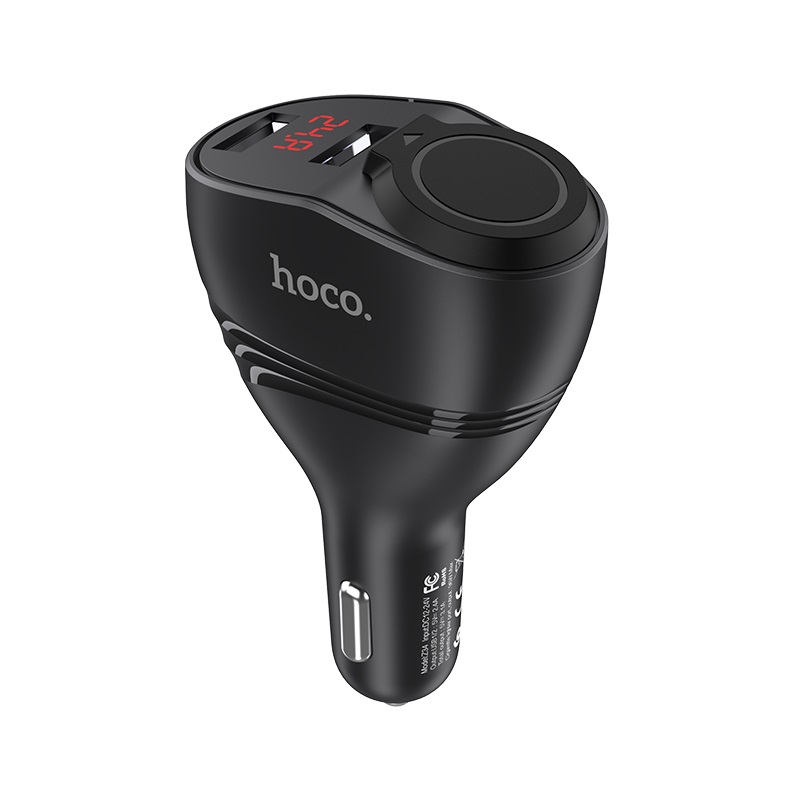 Прикурювач одинарний Hoco Z34 3.1A/2 USB + Цифровий дисплей 2хUSB+заглушка Чорна Прикурювач одинарний Hoco Z34 3.1A/2 USB + Цифровий дисплей 2хUSB+заглушка Чорна