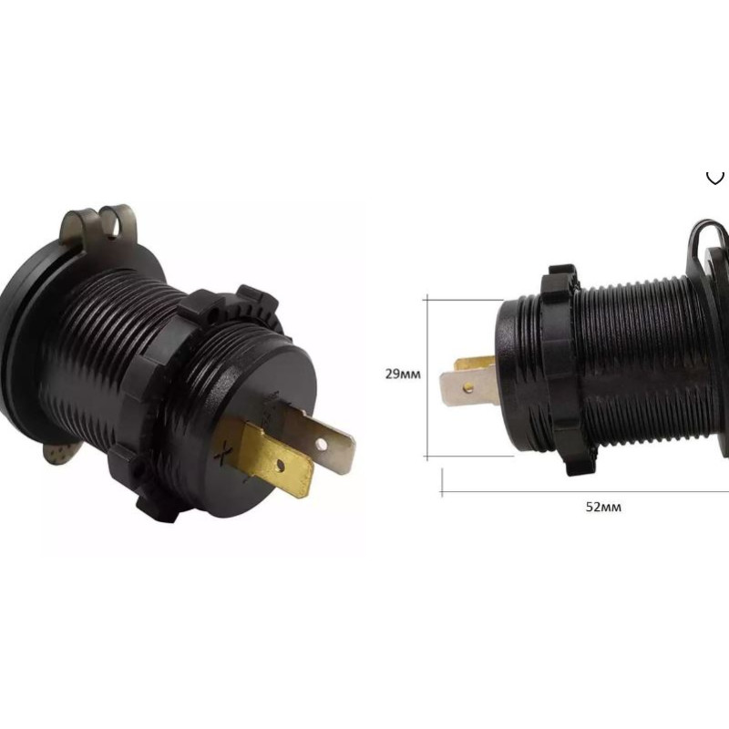 Гніздо під 1 USB+ Вольтметр DC 12-24V/5V підсвічування з різьбою P10 GREEN QC 3.0 (вимикач) Гніздо під 1 USB+ Вольтметр DC 12-24V/5V підсвічування з різьбою P10 GREEN QC 3.0 (вимикач)