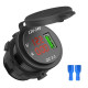 Гніздо під 1 USB+ Вольтметр+Амперметр DC 12-24V/5V підсвічування з різьбленням P11 Red QC 3.0 Гніздо під 1 USB+ Вольтметр+Амперметр DC 12-24V/5V підсвічування з різьбленням P11 Red QC 3.0