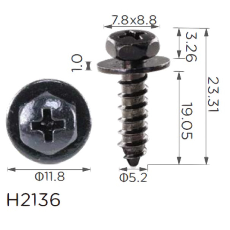Саморіз H2136 з шайбою TOYOTA, LEXUS (539242030 ,7539242030,75392-42030,18814)( уп. 100 шт.) Саморіз H2136 з шайбою TOYOTA, LEXUS (539242030 ,7539242030,75392-42030,18814)( уп. 100 шт.)