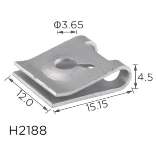 Скоба H2188 під гвинт L-15,5x12 D=3 FIAT (00143689740, 6102442AA) ( уп. 100 шт.) Скоба H2188 під гвинт L-15,5x12 D=3 FIAT (00143689740, 6102442AA) ( уп. 100 шт.)