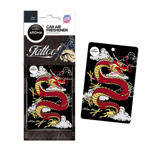 Освіжувач сухий лист - "Aroma"   Car Cellulose - TATTOO- Black Vanilla 12629
