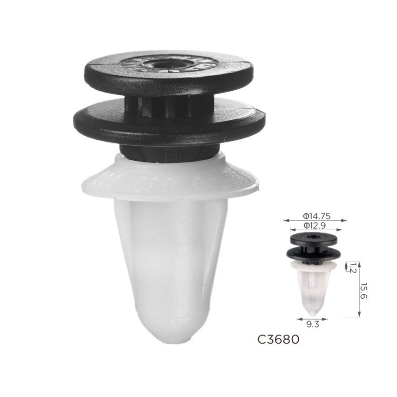 Кліпси C3680 обшивка дверей, молдинг, салон VW, SEAT, SKODA (3C0867333, 15722)( уп. 100 шт)