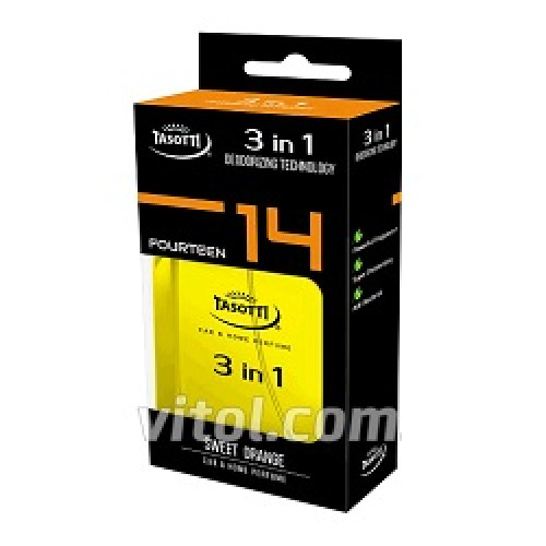 Освіжувач спрей 50ml - "Tasotti" - 3 in 1 - №14 Sweet Orange (Солодкий Апельсин) антибактеріальний