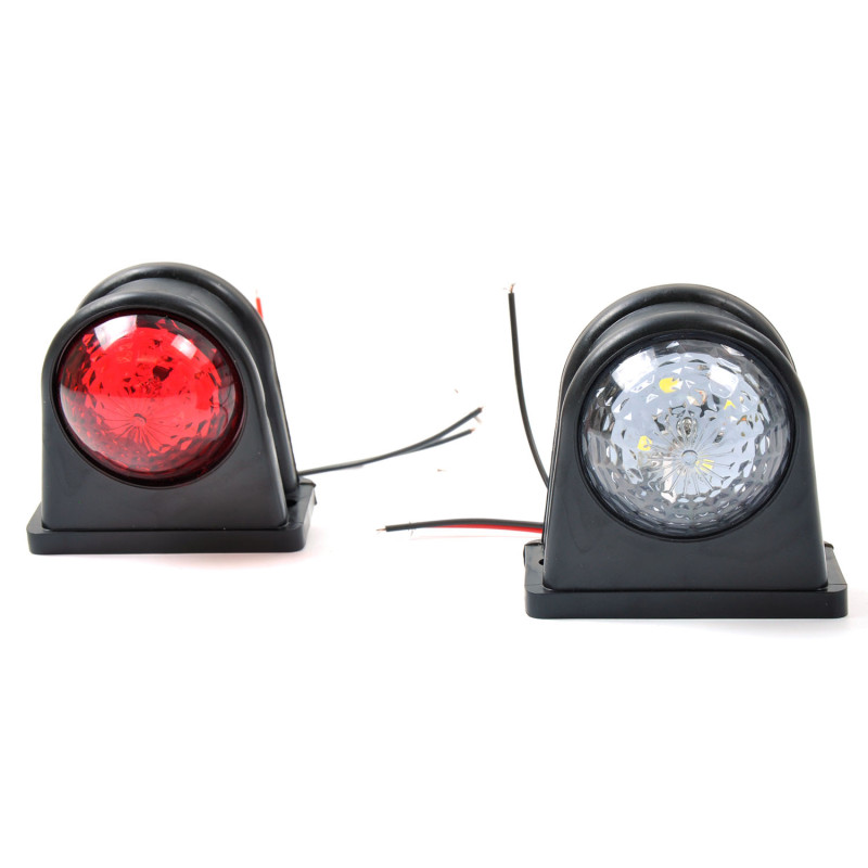 Габарит "ріжки" прямий  8см 12/24v червоний+білий 4+4 LED  YD-0001 (2шт)
