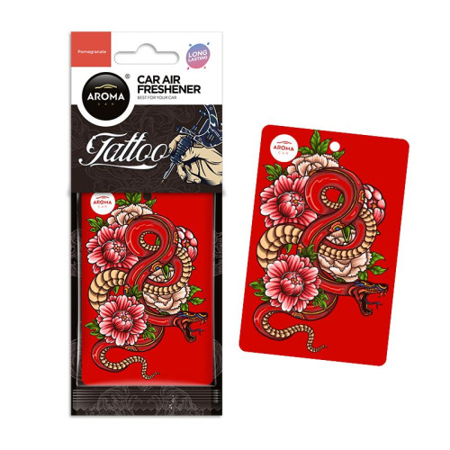 Освіжувач сухий лист - "Aroma" Car Cellulose - TATTOO- Pomegranate 12628 Освіжувач сухий лист - "Aroma" Car Cellulose - TATTOO- Pomegranate 12628
