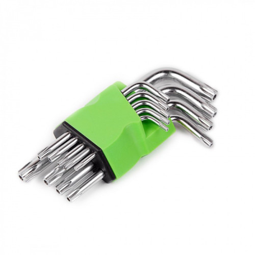 Набір зірочок 9шт Короткі+отвір TORX T10-50 (P010K)