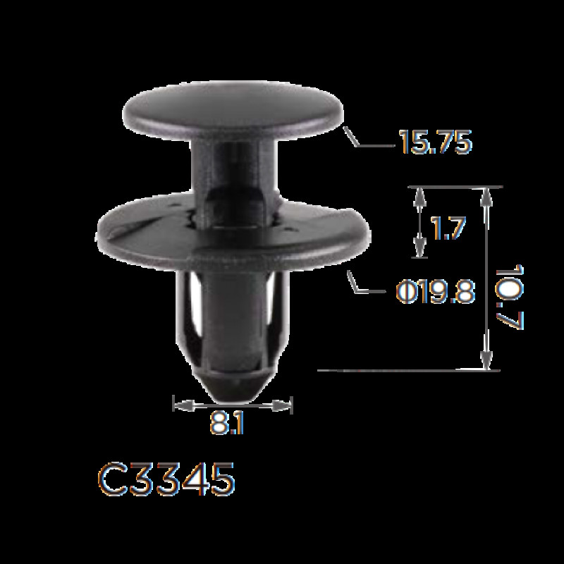 Кліпси C3345 обшивки/бампер GM 11612035 (100шт)