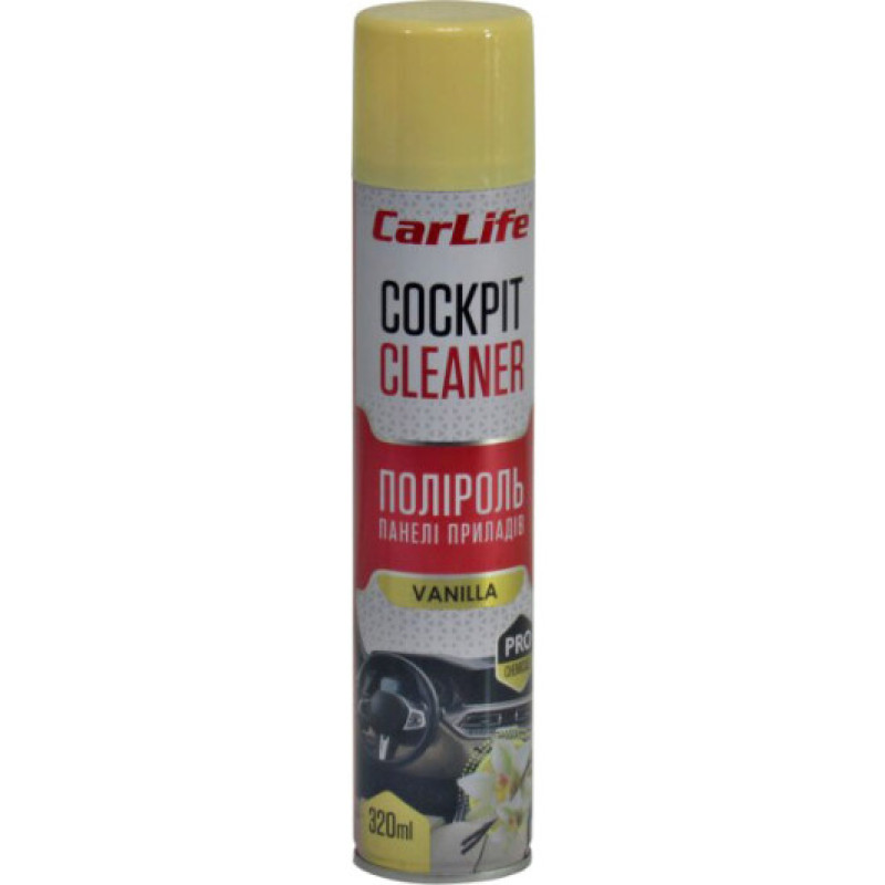 Поліроль торпеди спрей 320ml "Carlife" Cockpit Ваніль CF321 (24шт/уп)