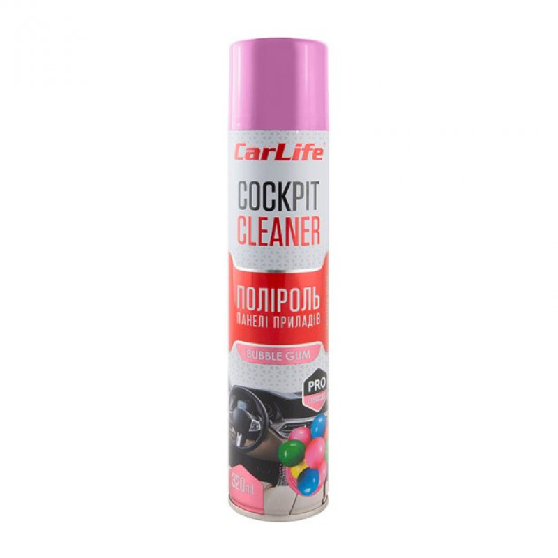 Поліроль торпеди спрей 320ml "Carlife" Cockpit Жуйка CF329 (24шт/уп)
