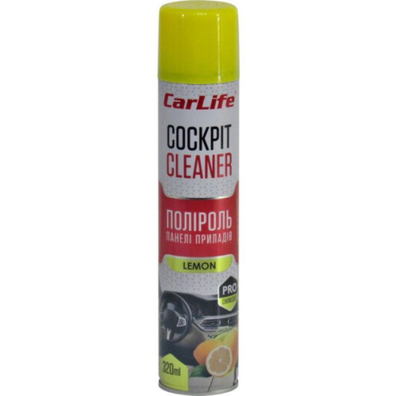 Поліроль торпеди спрей 320ml "Carlife" Cockpit Лимон CF322 (24шт/уп)