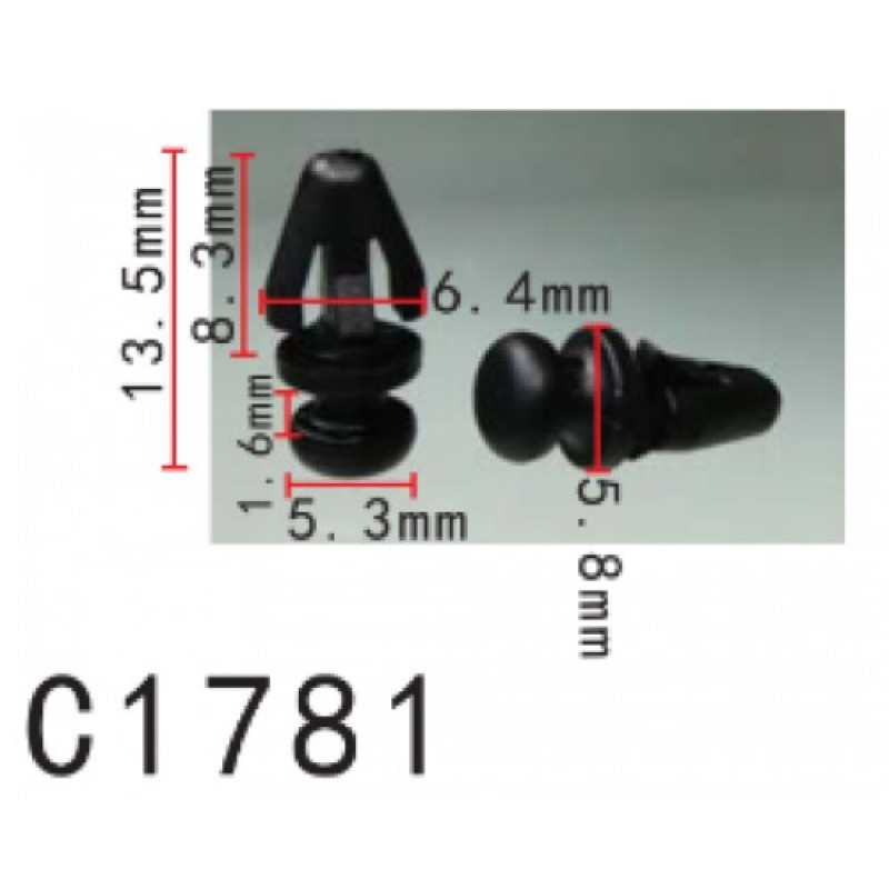 Кліпси C1781 ущільнювача FORD (1042065, W702985S300, W702985, W7029851042065, 15030) (уп. 100шт.)
