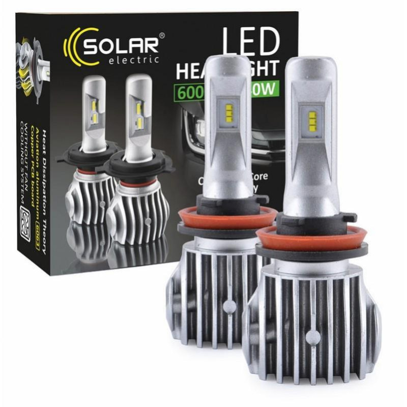 Лампа LED_H11 радіатор 50W/6000Lm/6500K CREE CHIP CANBUS IP65/9-32V "Solar" 8611
