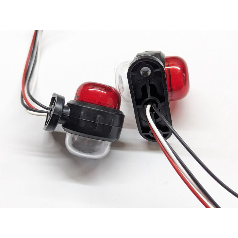Габарит "ріжки" прямий  6*4,4см 12/24v міні червоний+білий 1+1LED BD-0006 (2шт)