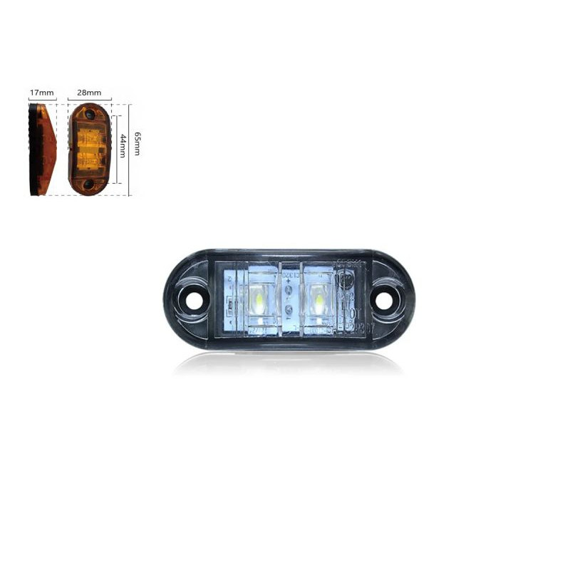 Габарит - білий - 65х28мм - 12/24V Led 2 діода - BD-0015W (4шт) Габарит - білий - 65х28мм - 12/24V Led 2 діода - BD-0015W (4шт)