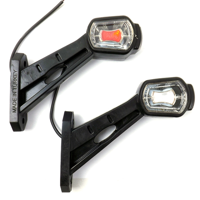 Габарит "ріжки" косий 17см 12/24v червоний+білий+жовтий 1+1+2LED "KIR" Л-156А (2шт/уп) Габарит "ріжки" косий 17см 12/24v червоний+білий+жовтий 1+1+2LED "KIR" Л-156А (2шт/уп)