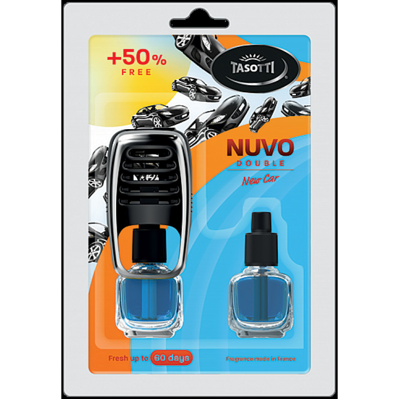 Освіжувач рідкий на обдув 8ml - "Tasotti" - Nuvo - New Car (Нова машина) з запаскою (12шт/уп) Освіжувач рідкий на обдув 8ml - "Tasotti" - Nuvo - New Car (Нова машина) з запаскою (12шт/уп)