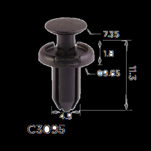 Кліпси C3095 кріплення молдингу/бампера TOYOTA, LEXUS, SCION (9046705170, 90467-05170,11388) (уп.100