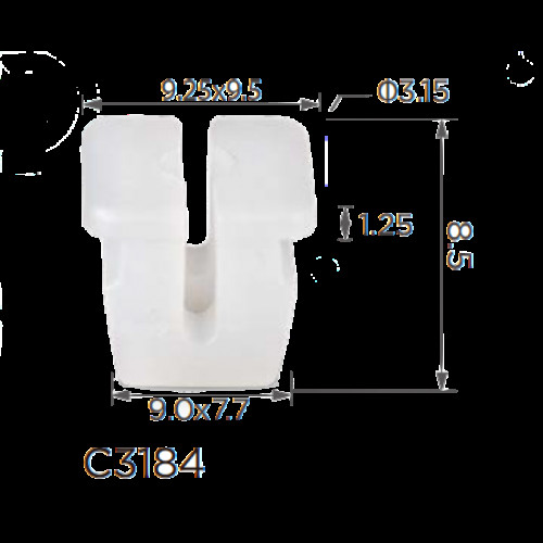 Кліпси C3184 втулка під саморіз VW, AUDI, SEAT, SKODA (N90541001, N-905-410-01, 14612) ( уп. 100 шт.