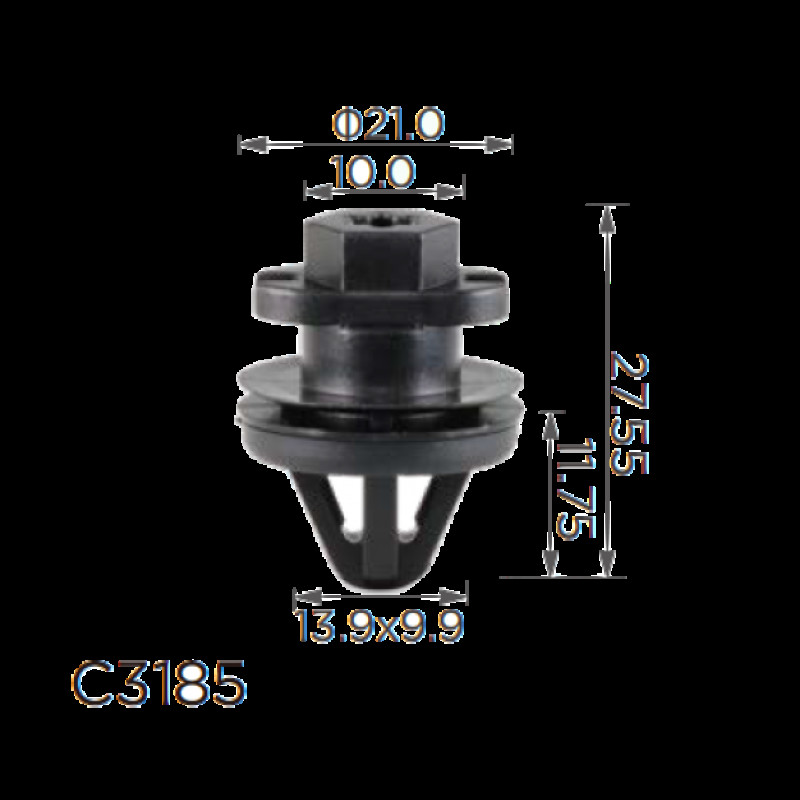 Кліпси C3185 кріплення карти дверей VOLKSWAGEN,AUDI,SEAT,SKODA(3AA-868-243-A,3AA868243A)( уп. 100 шт